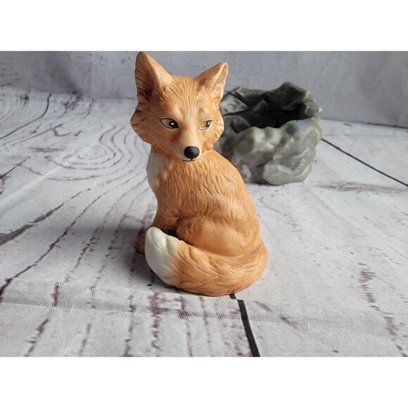 Woodland Surprises FOX Jacqueline Smith Vtg Hand Painted Franklin Porcelain 1984 - Picture 4 of 10